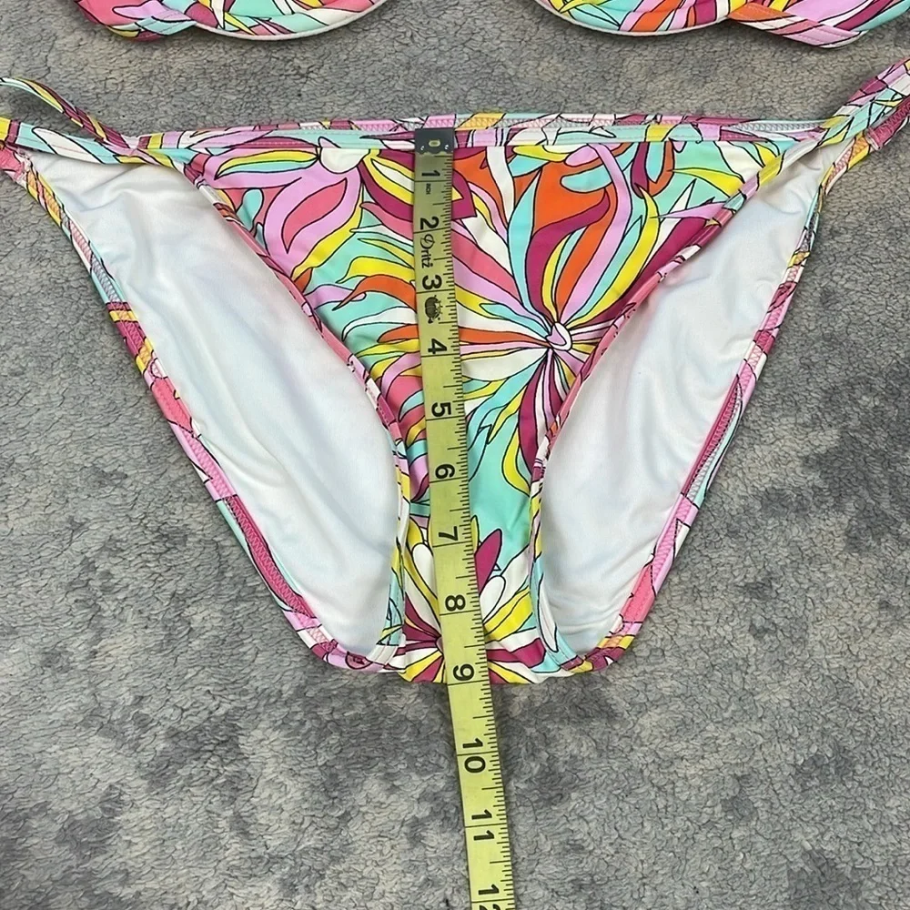 New Kate Spade Underwire Bikini Top and Bottom 2 Piece Swim Anemone Floral L